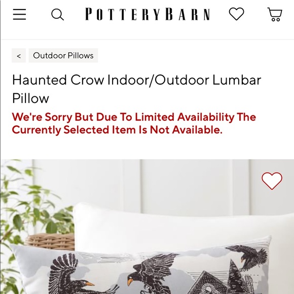 Pottery Barn Haunted House with Crows Lumbar Pillow BNWT RARE - Picture 10 of 10